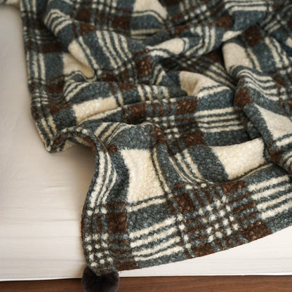 Vintage Plaid Soft Thicken Warm Blanket