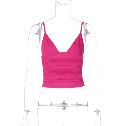 Trendy Casual V-Neck Crop Top