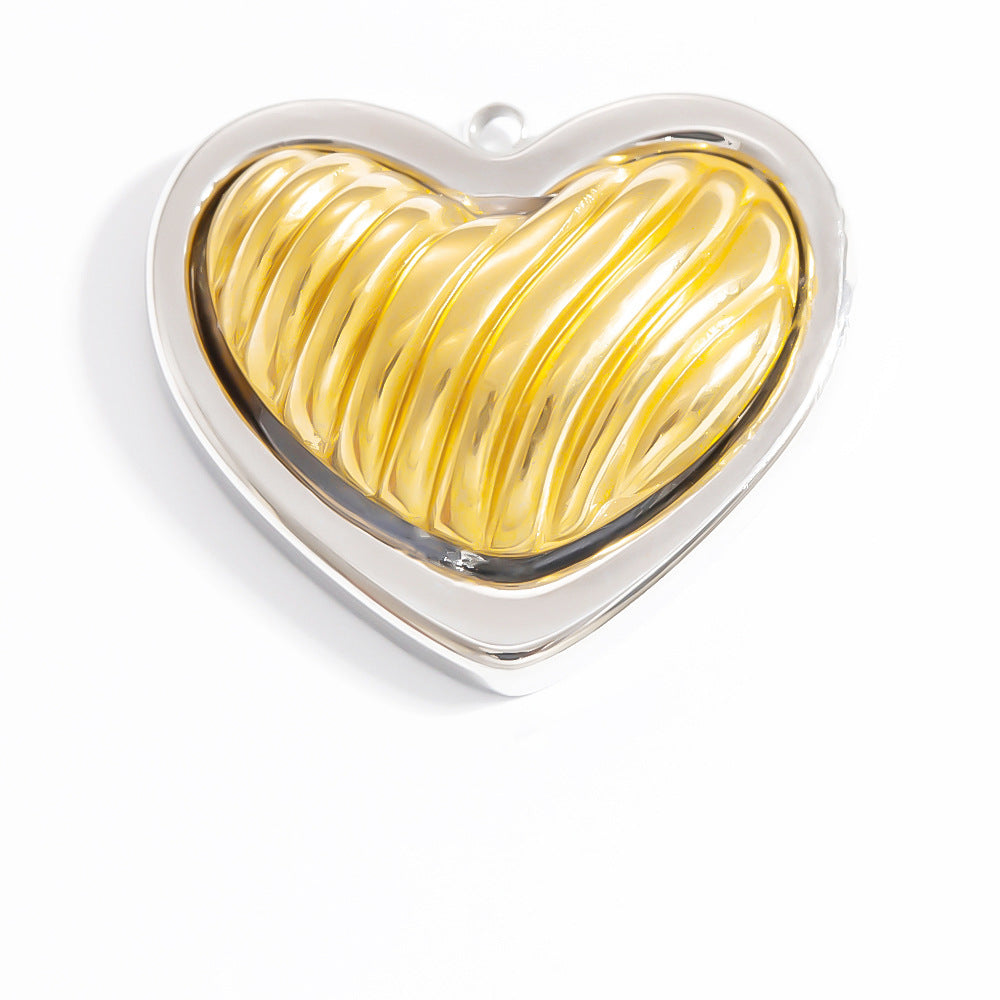 Heart Pendant Stainless Steel Necklace Trendy DIY Jewelry Accessories