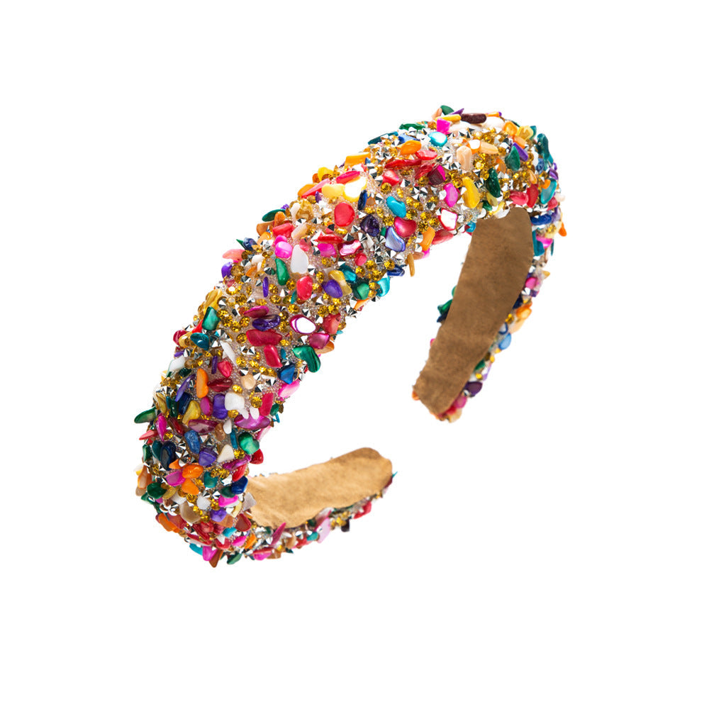 Exaggerated Baroque Style Colorful Crystal Headband Hair Accessories