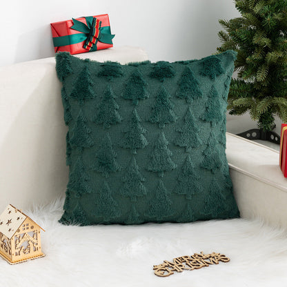 Soft Christmas Tree Snowflake Square Cushion Covers