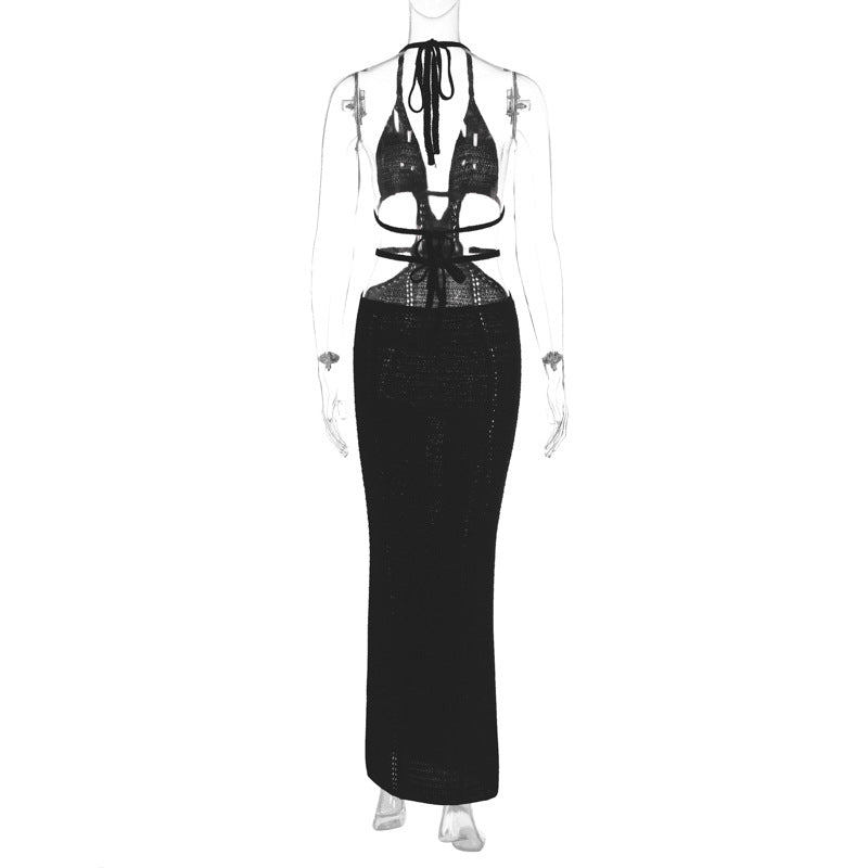 Sexy Street Style Halter Neck Cut-Out Dress for Women
