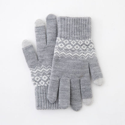 Winter Touchscreen Gloves Warm Acrylic Knitted Cycling Gloves