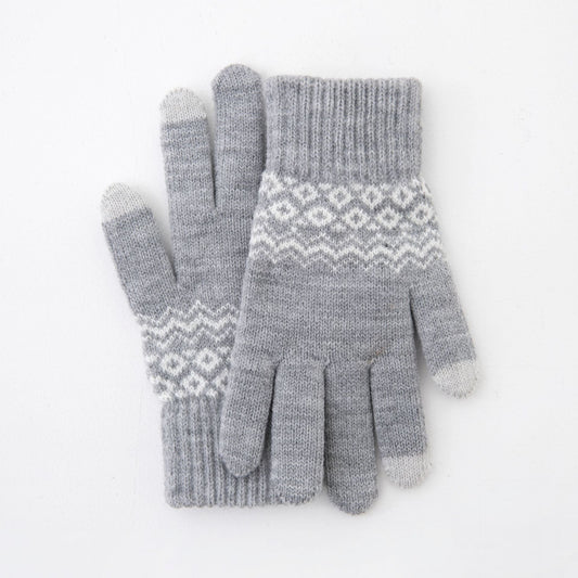 Winter Touchscreen Gloves Warm Acrylic Knitted Cycling Gloves