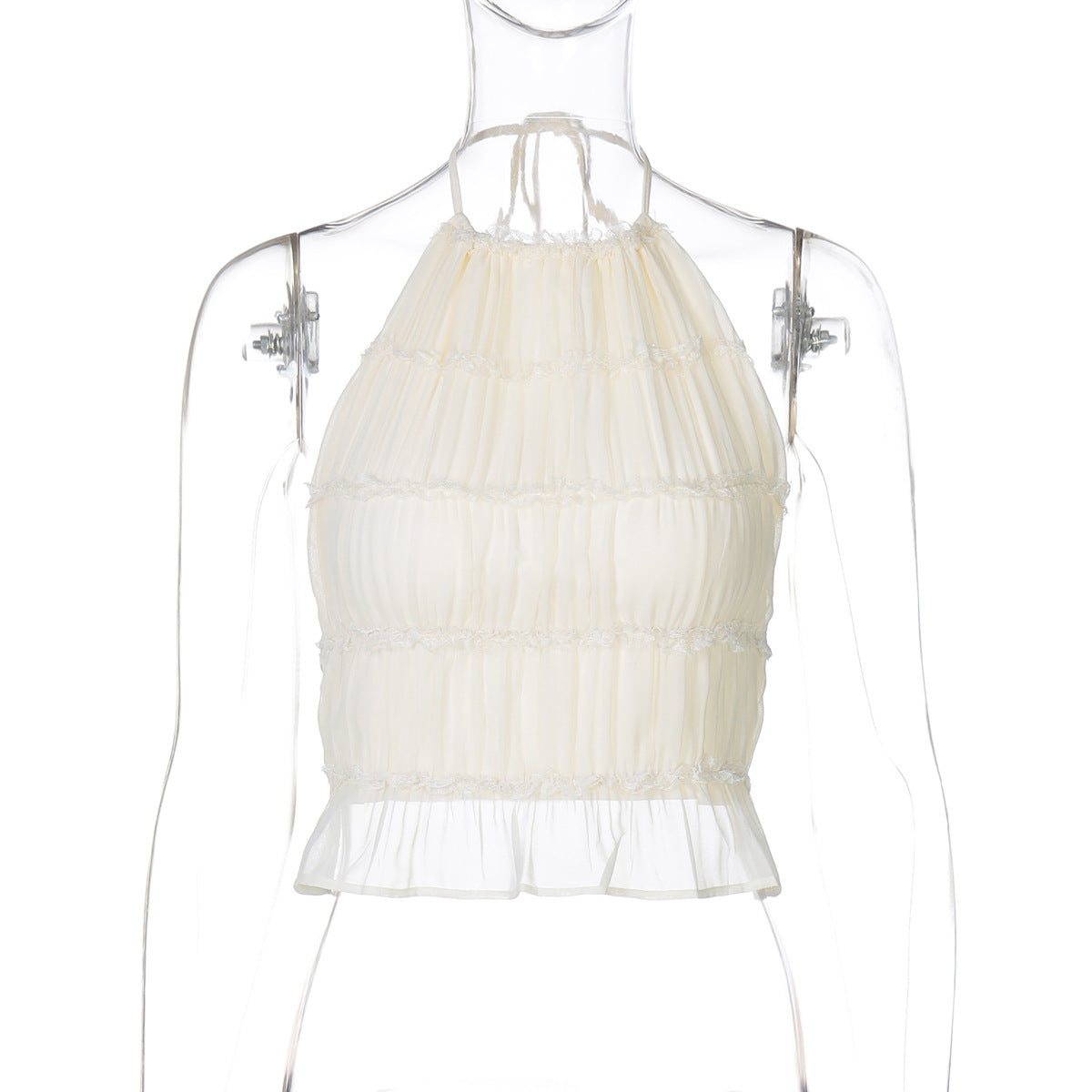 Trendy Sexy Backless Ruched Tie Top for Women