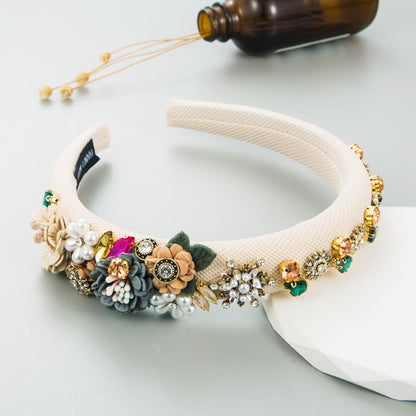 Baroque Pearl Floral Headband Luxury Fashion Hair Accessory