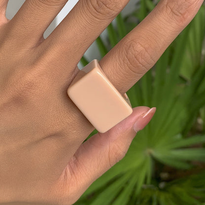 Colorful Acrylic Geometric Resin Rings Stylish Casual Accessories