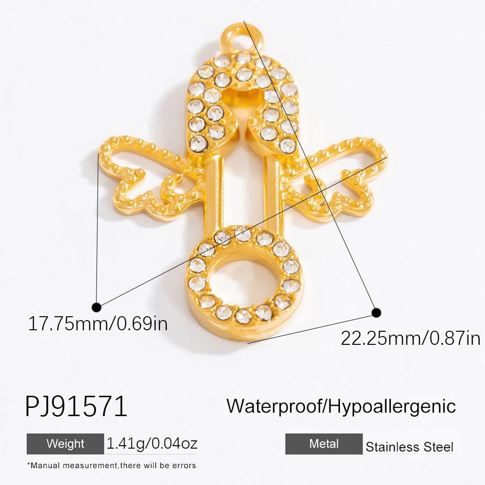 Butterfly And Bee DIY Jewelry Accessories Fashion Stainless Steel Bracelet Necklace