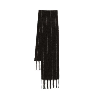 Vertical Striped Wool Blend Scarf Elegant Casual Neck Warmer