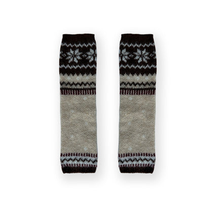 Fair Isle Patterned Wool Blend Knitted Leg Warmers For Women