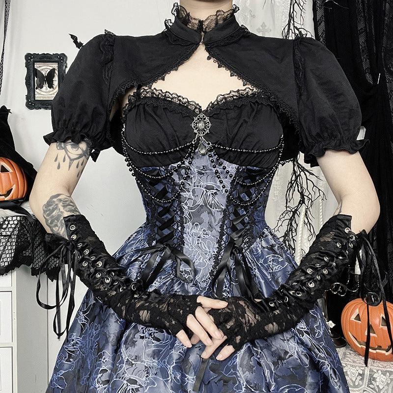 Sexy Dark Halloween Two-Tone Mini Dress