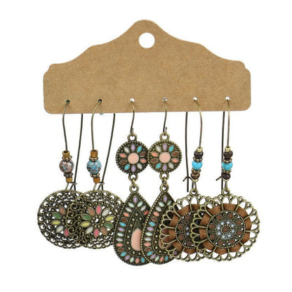 Bohemian Hollow Fringe Earrings Stylish Fishbone Design