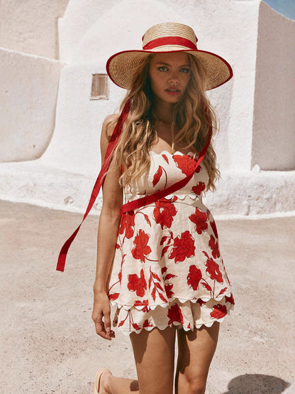Trendy Floral Linen 2-Piece Set for Elegant Casual Wear