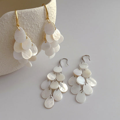 Danity Shell Teardrop Tassel Drop Earrings