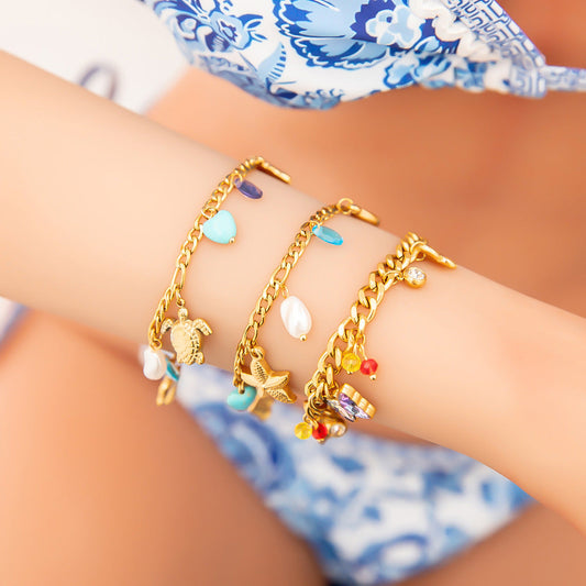 Fashion Minimalist Butterfly Pendant Bracelet - Stainless Steel With 18K Gold Plating