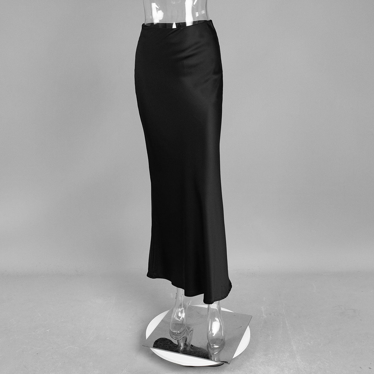 Mermaid Tail Satin Maxi Skirt Elegant Street Style