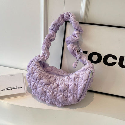 Trendy Velvet Cloud Tote Bag Soft Casual Shoulder Bag