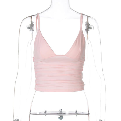 Trendy Casual V-Neck Crop Top