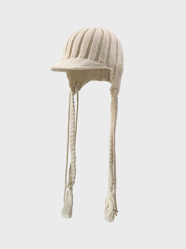 Cute Braid Tassel Ear Flap Beanie Knit Hat