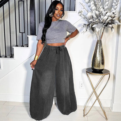 Trendy Women'S Loose Denim Wide Leg Pants