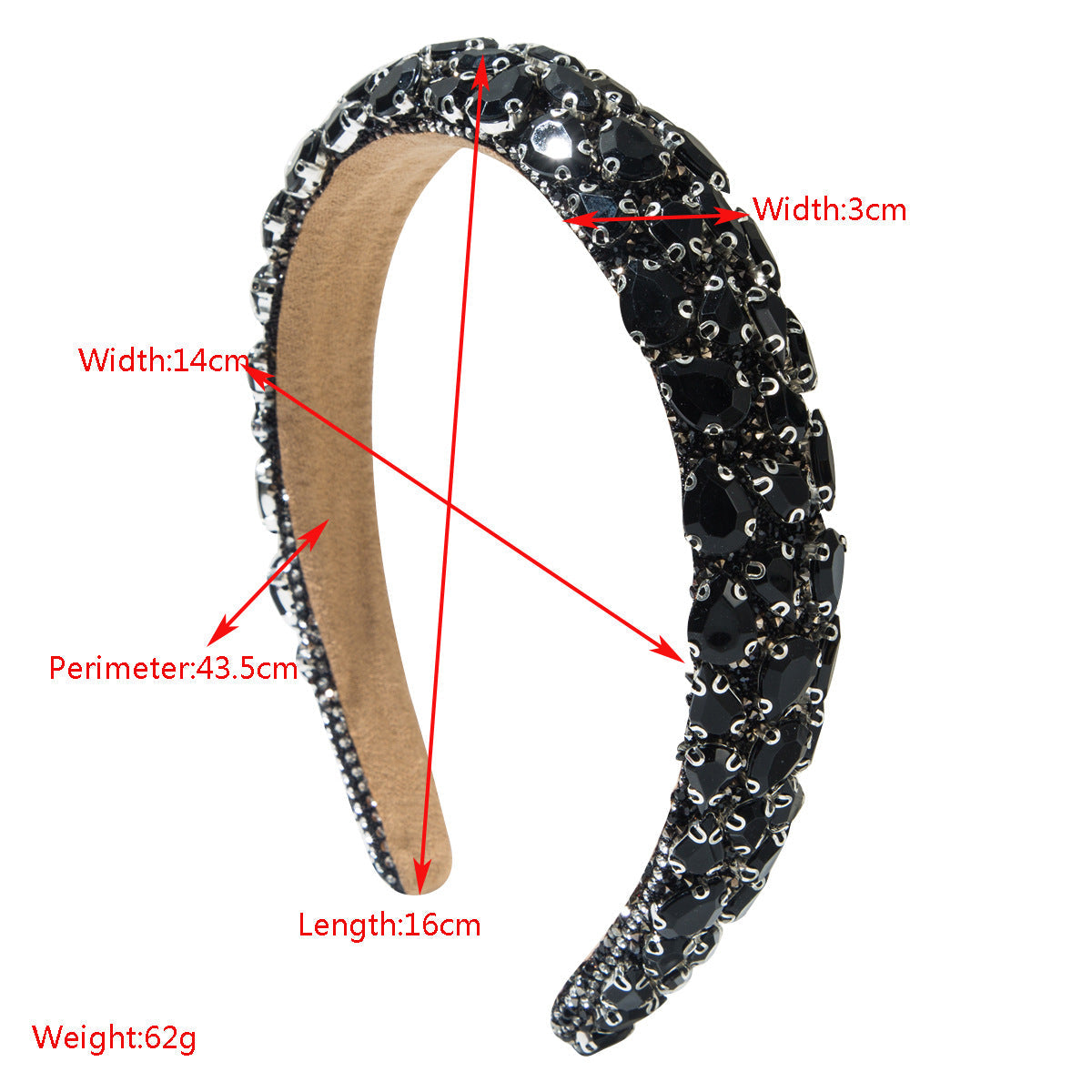 Baroque Style Rhinestone Headband with Colorful Gems