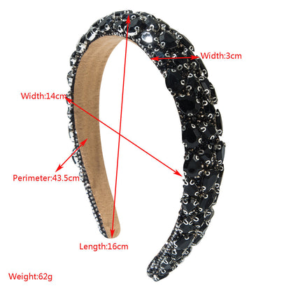 Baroque Style Rhinestone Headband with Colorful Gems