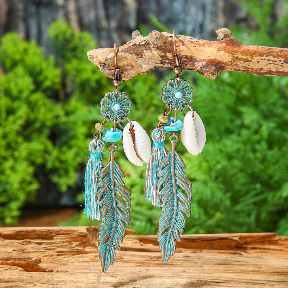 Bohemian Geometric Tassel Earrings Exotic Vacation Jewelry