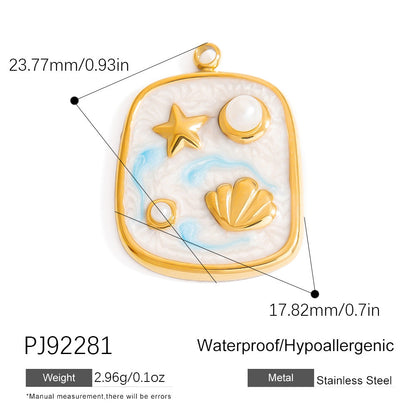 DIY Stainless Steel Shell Pendant Jewelry Trendy Fashion Necklace Bracelet Earrings