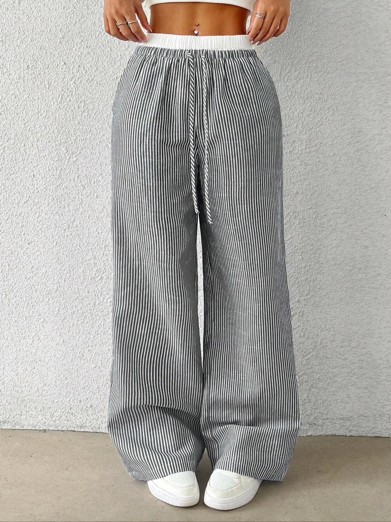 Trendy Striped Loose Wide-Leg Pants
