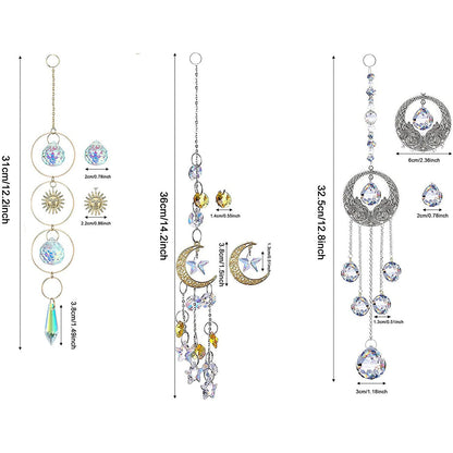 3+ 3PCS Tassel Crystal Suncatcher Hangings