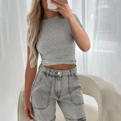 Basic Fitted Short Sleeve T-Shirt for Women