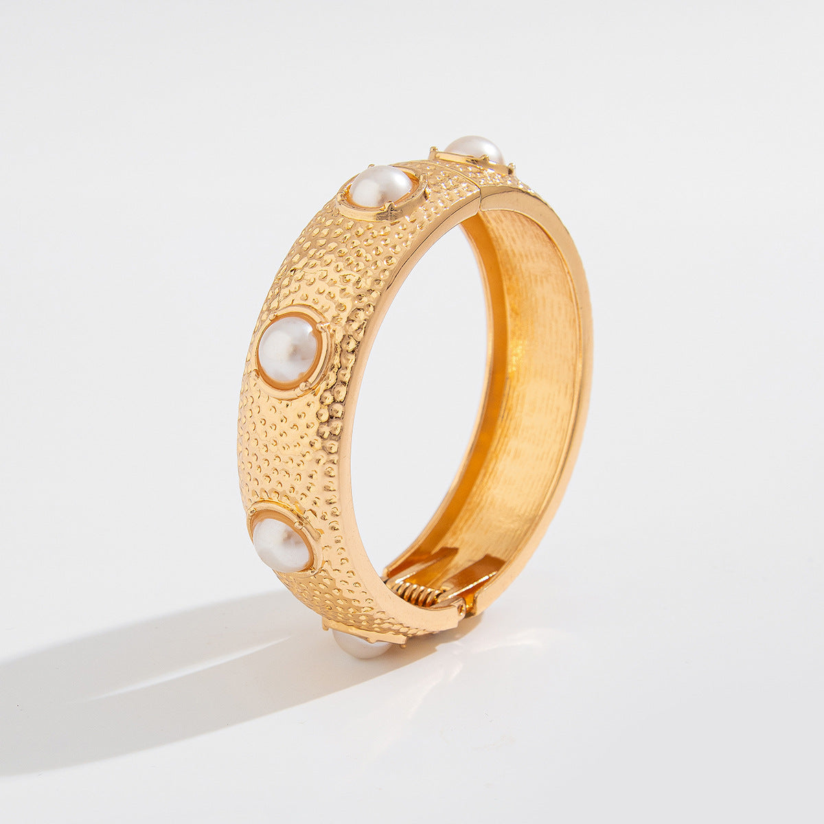 Thick Gold Irregular Twisted Bangle Bracelets