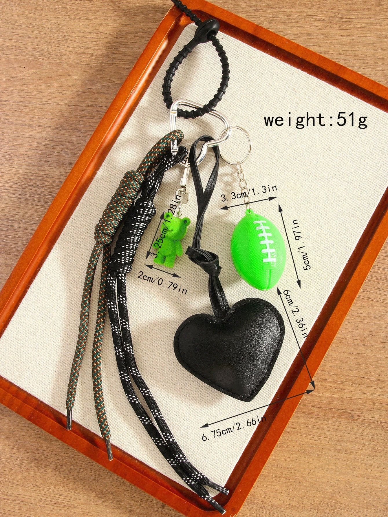 Cute Heart Mini Rugby Ball Frog Keychain