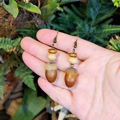 Creative Long Wooden Tassel Earrings Inspired by Nature