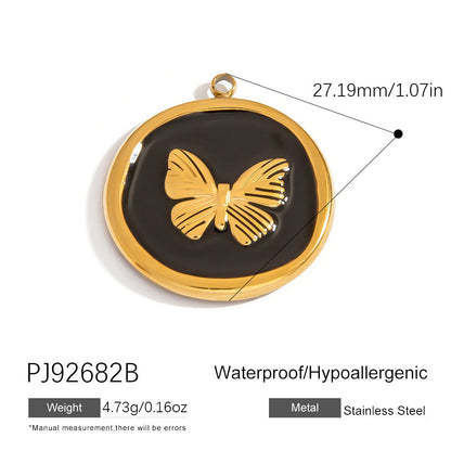 Heart Flower Pendant Accessories 18K Gold Plated Stainless Steel Jewelry