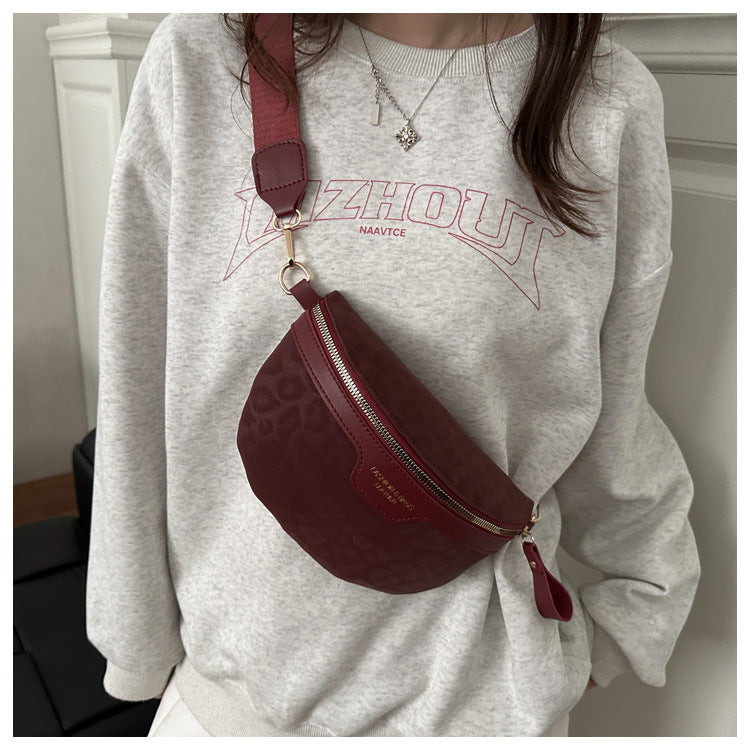Trendy Retro Style PU Waist Bag Casual Crossbody Chest Bag