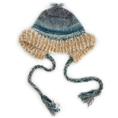 Haila - Colorful Stripes Knitted Beanie with Earflaps