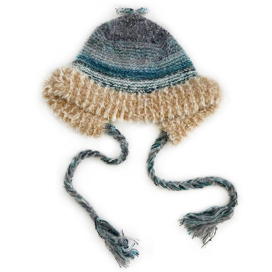 Haila - Colorful Stripes Knitted Beanie with Earflaps