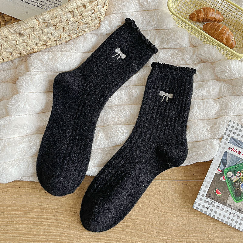 Winter Thermal Thick Plush Crew Frilly Socks