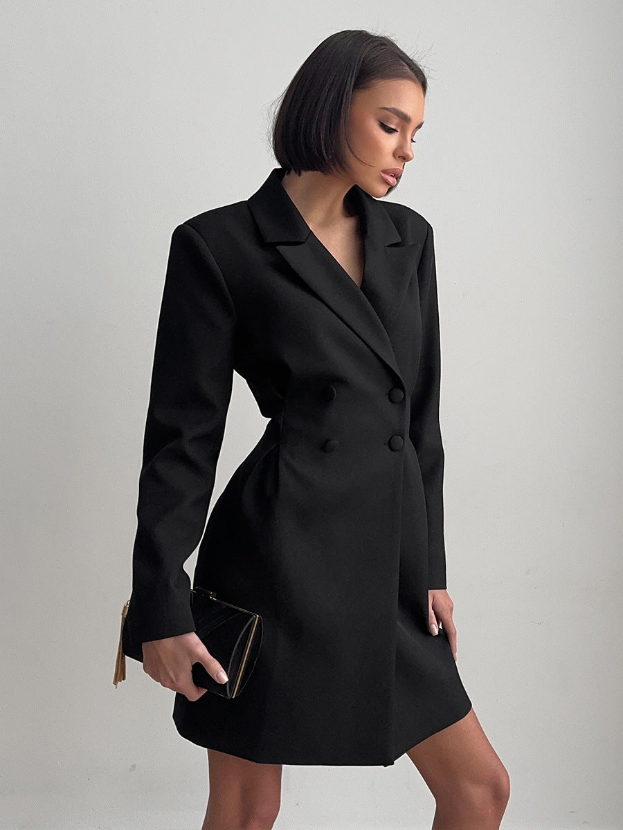 Elegant Blazer Dress V-Neck Short Dress