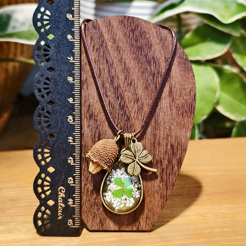 Creative Four-Leaf Clover Necklace Handmade Jewelry for Women