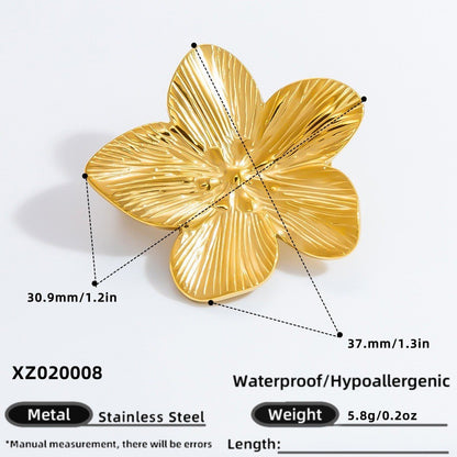 Floral Stainless Steel Brooch Elegant Fashion Accessory