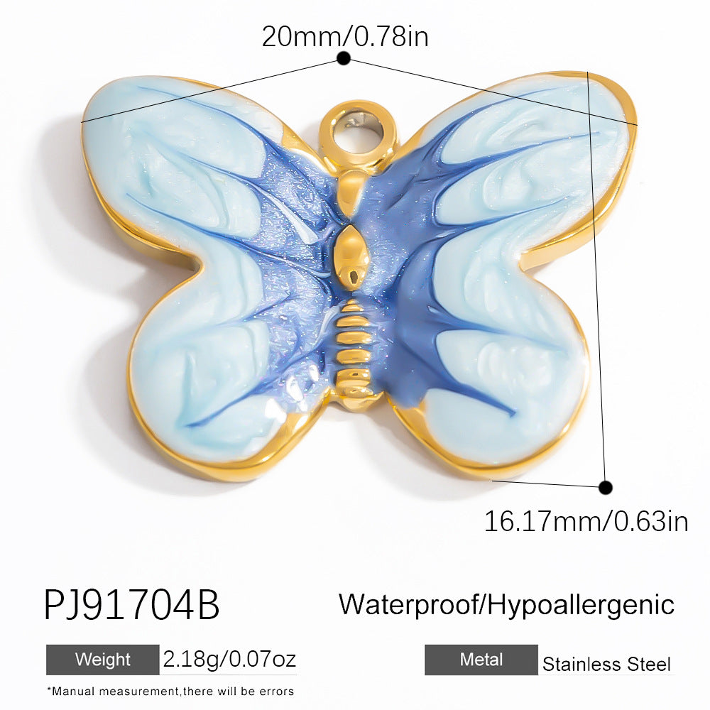 Butterfly Pendant Necklace Elegant Stainless Steel