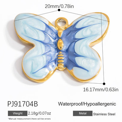 Butterfly Pendant Necklace Elegant Stainless Steel