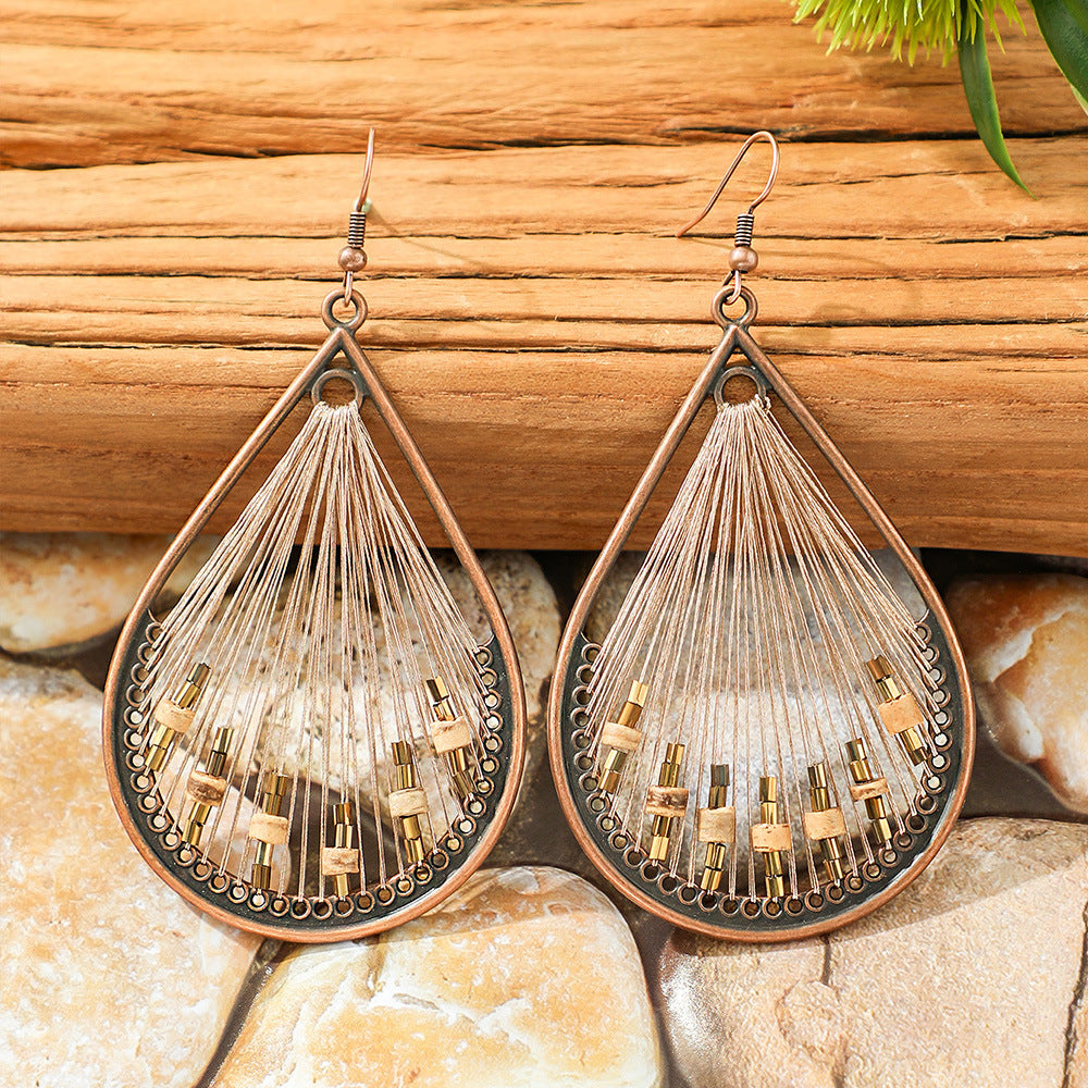 Vintage Water Drop Earrings Handmade Alloy Fashion Jewelry