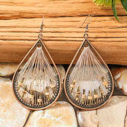 Vintage Water Drop Earrings Handmade Alloy Fashion Jewelry