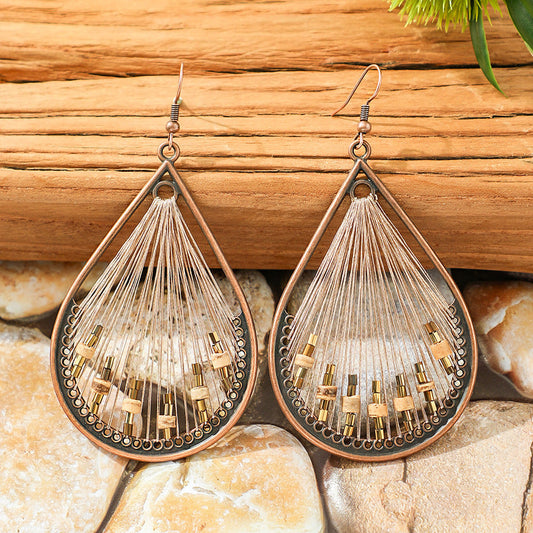 Vintage Water Drop Earrings Handmade Alloy Fashion Jewelry