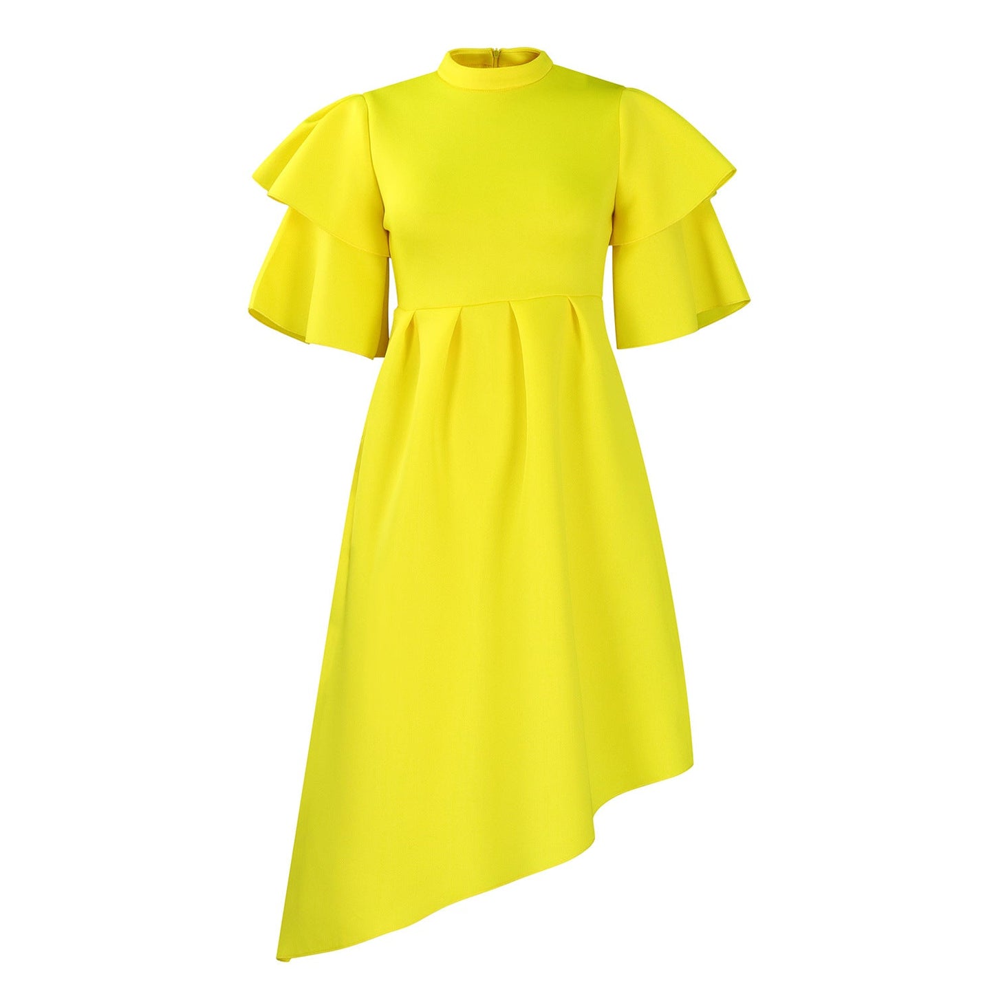 Elegant Ruffled Sleeve Maxi Dress Stylish Polyester Cocktail Dress