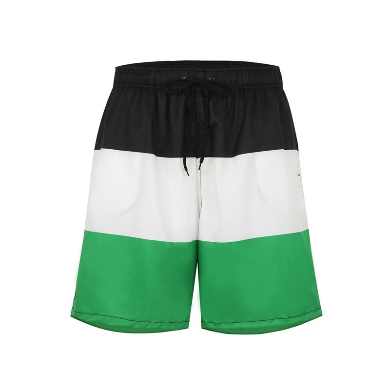 Men'S Parental Swim Trunks Floral Print Polyester Beach Shorts