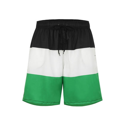 Men'S Parental Swim Trunks Floral Print Polyester Beach Shorts